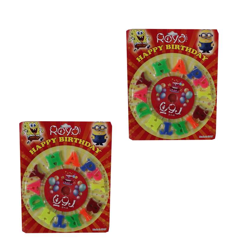 شمع تولد رویا مدل Happy Birthday دو بسته 13 عددی