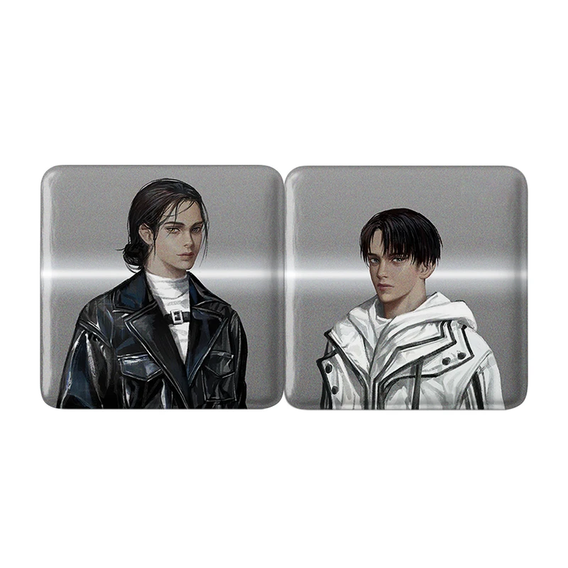 مگنت خندالو مدل ارن و لیوای انیمه اتک آن تایتان Attack On Titan کد A176 مجموعه 2 عددی