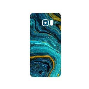 MAHOOT Turquoise marblewith golden streaks Cover Sticker for Samsung Galaxy S6 Edge Plus