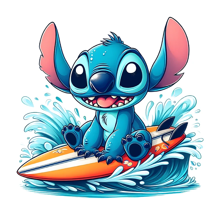 استیکر پارچه و لباس پاد آفرین مدل کارتونی استیچ کیوت بامزه کد S4082