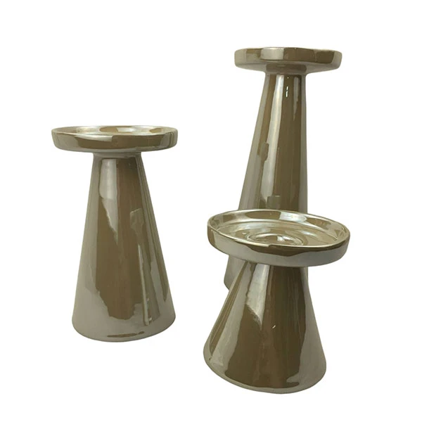 شمعدان مدل لارا لاستر مناسب برای شمع مخروطی مجموعه سه عددی