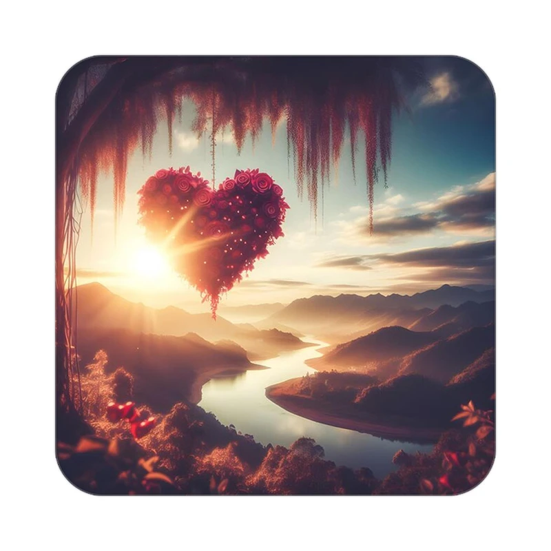 زیر لیوانی کاکتی مدل عاشقانه کد mp10435