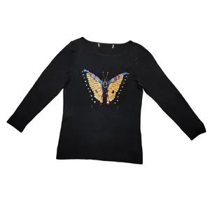 پلیور یقه باز زنانه مدل پروانه