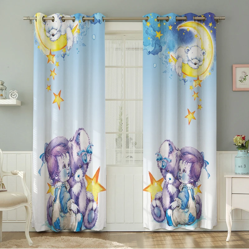 پرده نیروانا طرح کودک  مدل مخمل کد 4753 سایز 140×280 سانتی متر