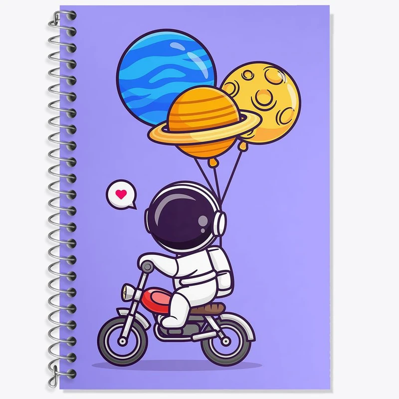 دفتر زبان 50 برگ خندالو مدل دو خط طرح فضانورد کد 25099