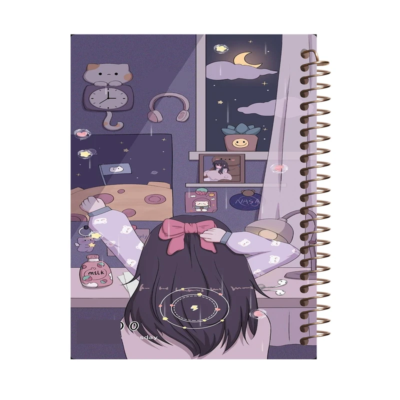 دفتر مشق 100 برگ طرح دخترانه مدل فانتزی کد H528