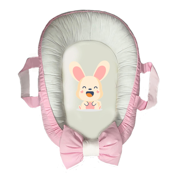 سرویس خواب سه تکه نوزاد مدل گارد محافظ دار طرح خرگوش خندون کد 033