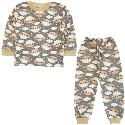 ست تی شرت آستین بلند و شلوار راحتی نوزادی مدل ببعی کد 4159 رنگ طوسی