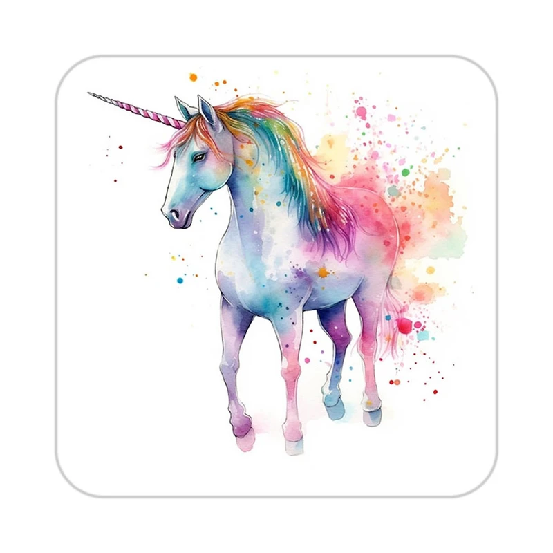 زیر لیوانی کاکتی طرح اسب تک شاخ و یونیکورن مدل mp32856