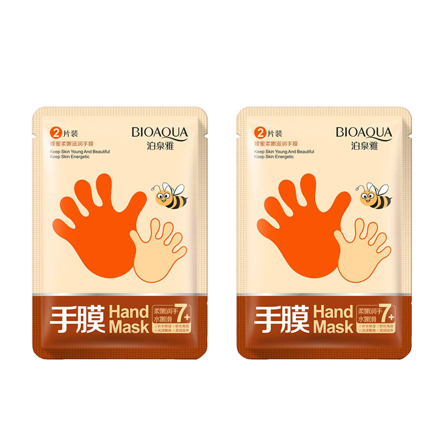 ماسک دست بایو آکوا مدل عسل وزن 35 گرم مجموعه 2 عددی