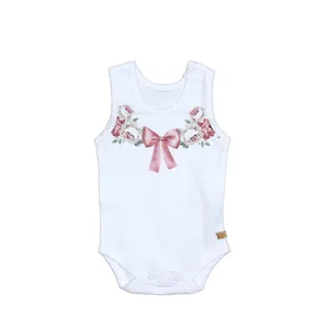 بادی نوزادی برگ سبز مدل پاپیون گلدار