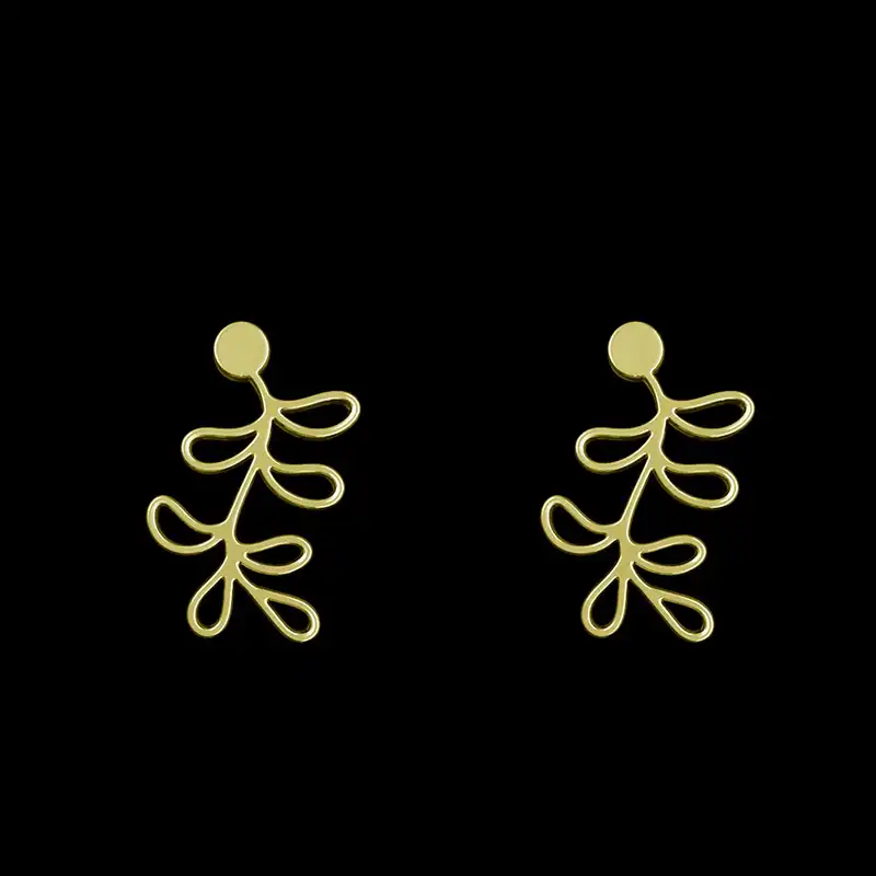 گوشواره طلا 18 عیار زنانه مدوپد مدل برگ کد GA1-15026