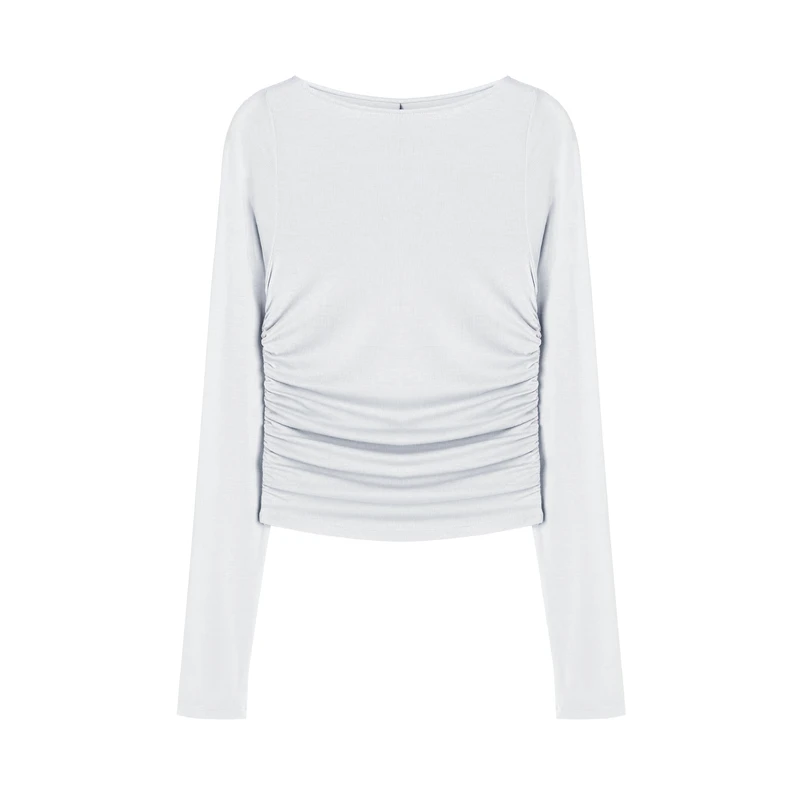 کراپ تی‌شرت آستین بلند زنانه دیوایدد مدل 1204904