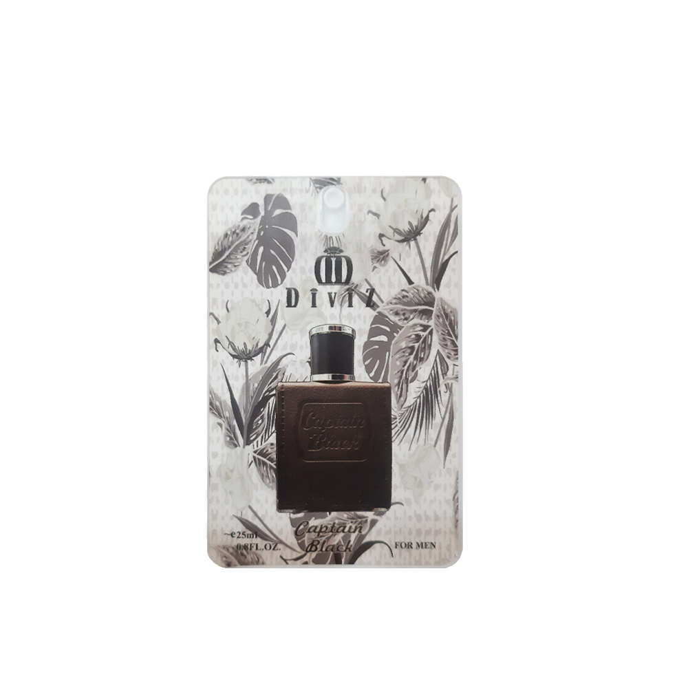 عطر جیبی مردانه دیوایز مدل Captain Black حجم 25 میلی لیتر