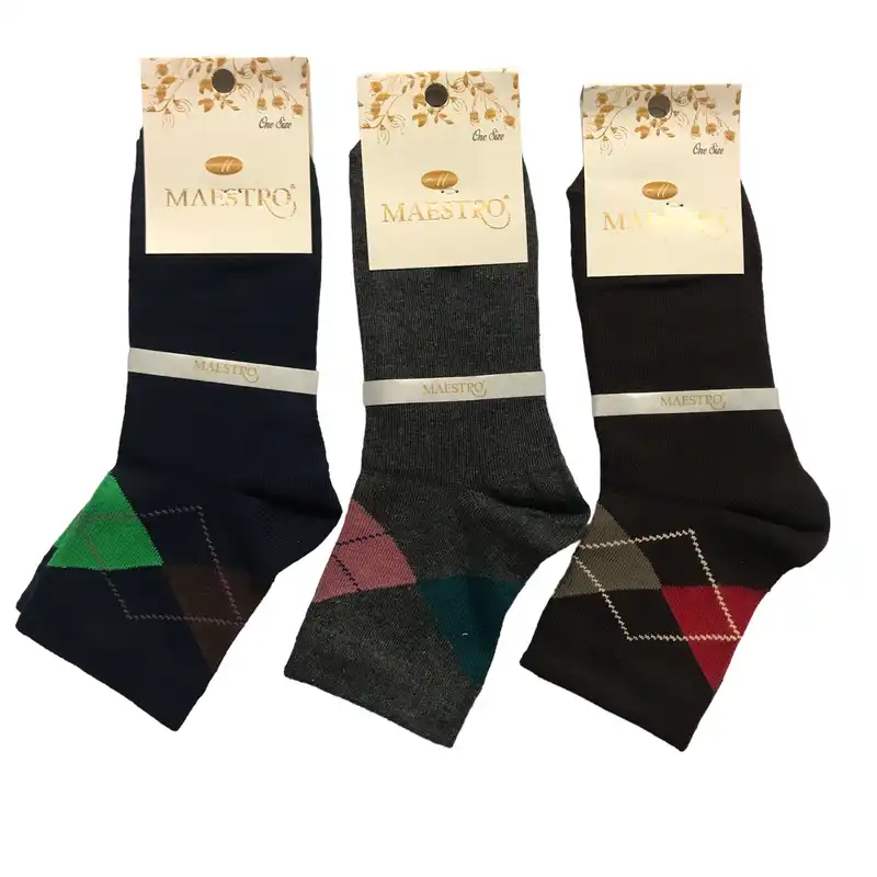 جوراب ساق کوتاه زنانه مدل mzn مجموعه 3 عددی