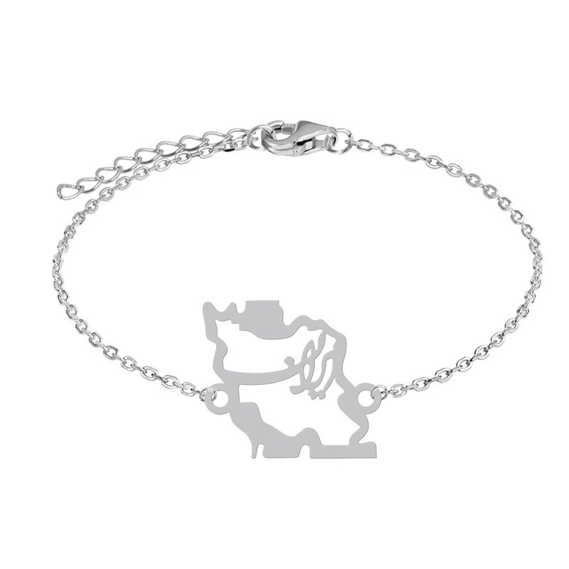 دستبند زنجیری زنانه هایکا طرح نقشه ایران کد zd.ha 257