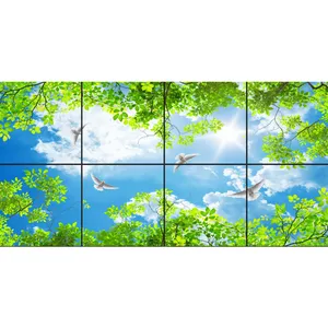 تایل سقفی آسمان مجازی طرح بهار و پرواز کبوتر کد 120 سایز 60x60 سانتی متر مجموعه 8 عددی