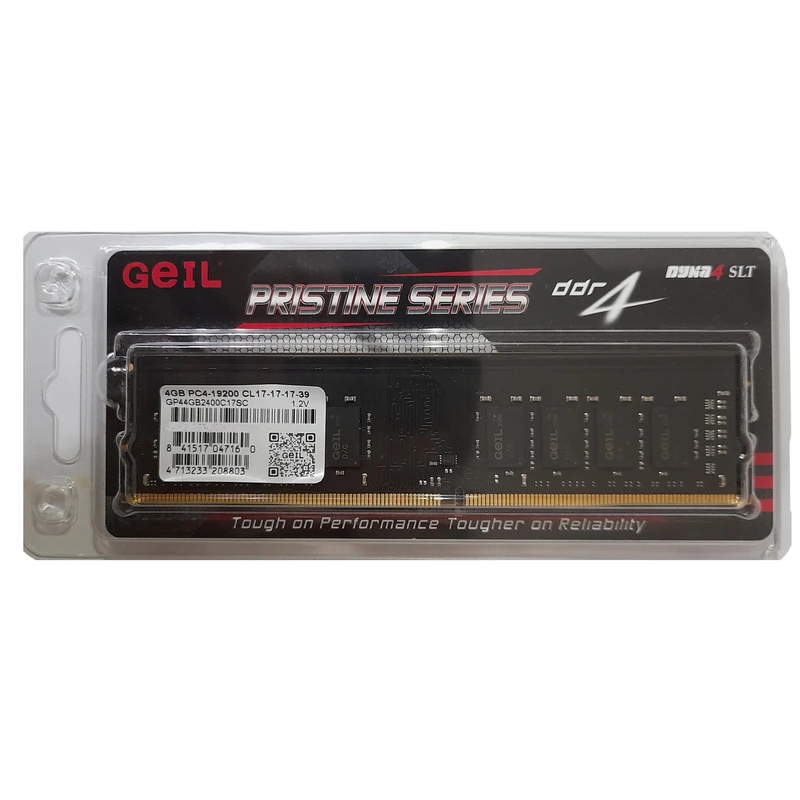 رم دسکتاپ DDR4 تک کاناله 2400 مگاهرتز CL17 گیل مدل Pristine ظرفیت 4 گیگابایت رم دسکتاپ DDR4 تک کاناله 2400 مگاهرتز CL17 گیل مدل Pristine ظرفیت 4 گیگابایت