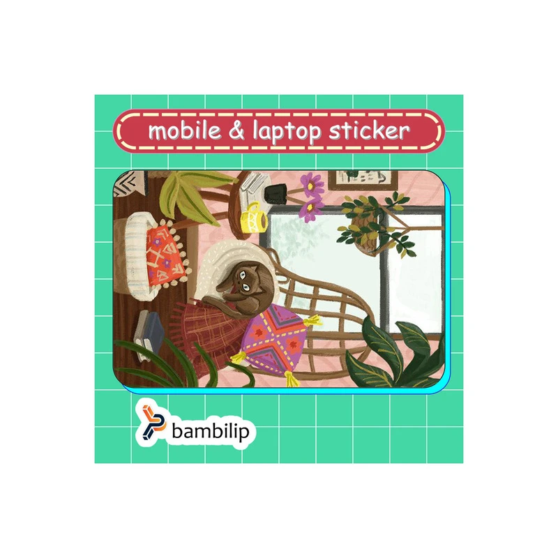 استیکر بامبیلیپ مدل کارت عابر طرح گربه خوشبخت کد 6043607