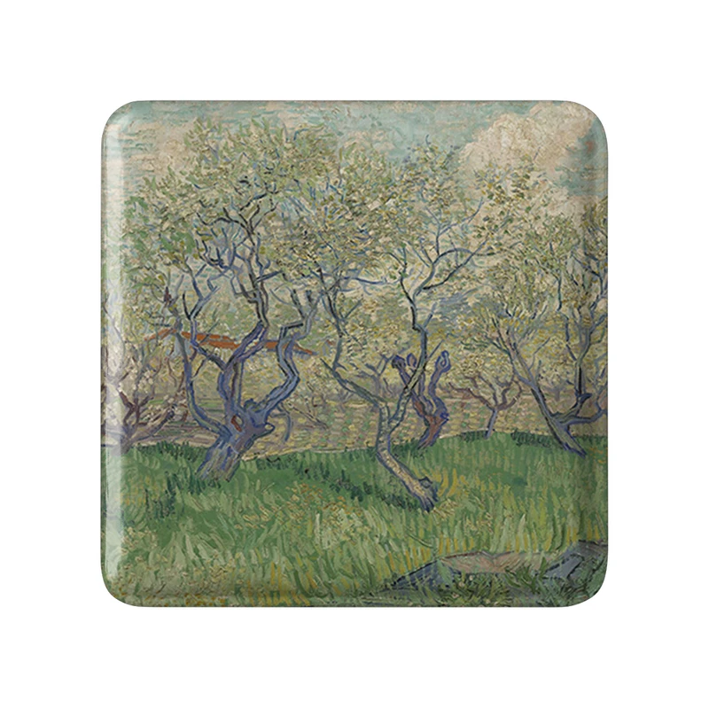 مگنت خندالو طرح باغ های در حال شکوفه دادن ونسان ونگوگ (Van Gogh) مدل مربعی کد 36793