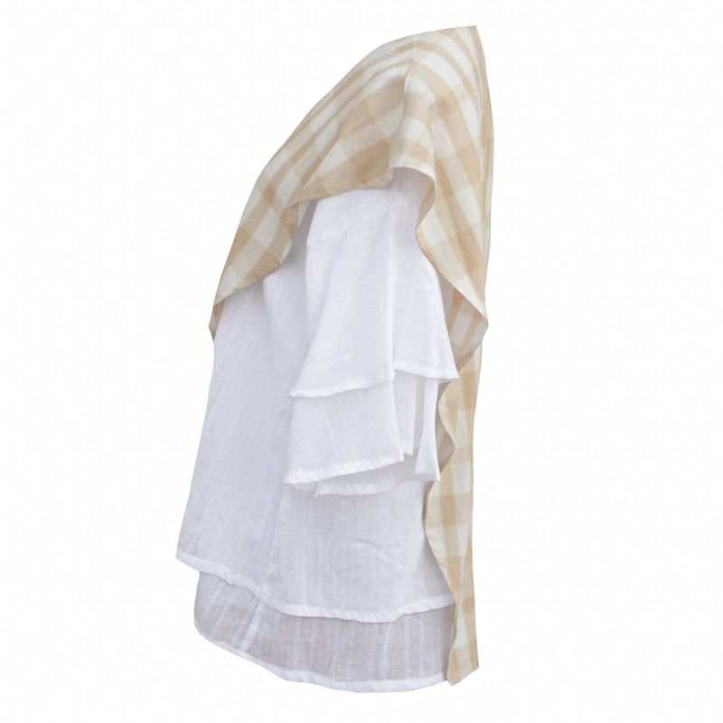 بلوز آستین سه ربع زنانه مدل ترکیبی لنین و اسلپ