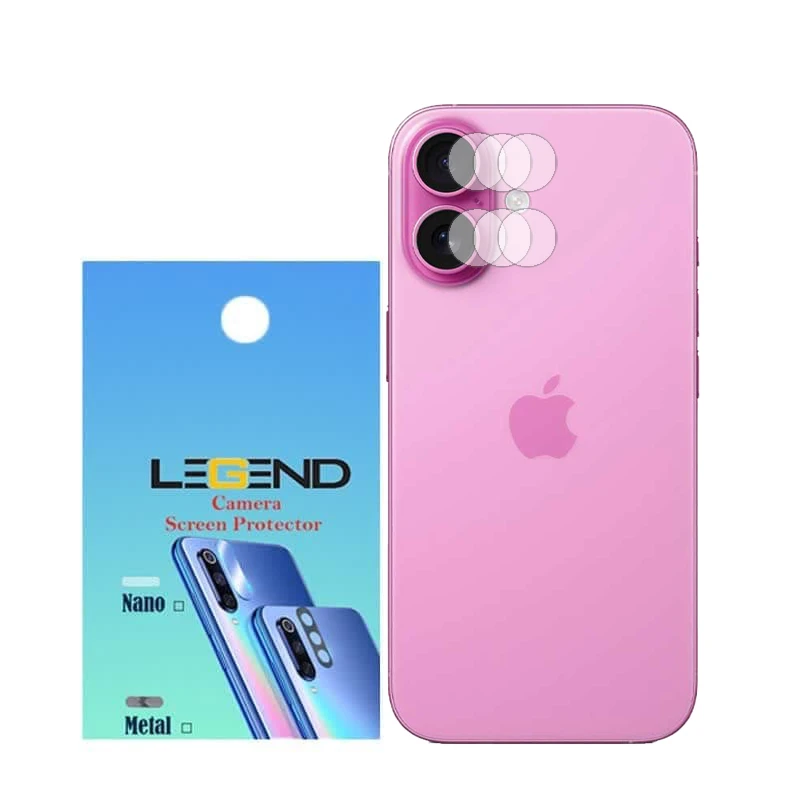 محافظ لنز دوربین لجند مدل نانو گلس مناسب برای گوشی موبایل اپل iPhone 16 بسته 3 عددی