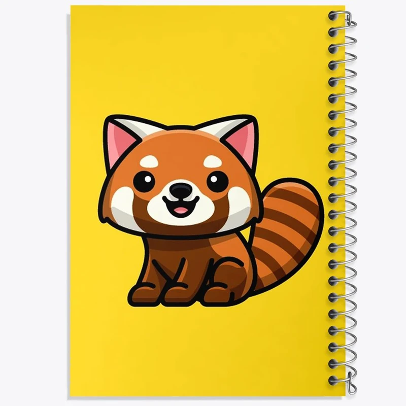 دفتر ژورنال نویسی 50 برگ خندالو مدل نقطه ای طرح حیوانات بامزه پاندای قرمز کد 28204