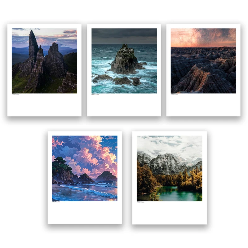 آویز تزیینی عرش مدل فانتزی منظره طبیعت زیبا کد Asa762 مجموعه پنج عددی