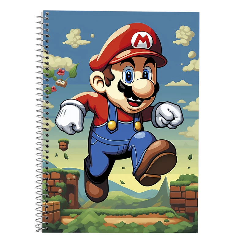 دفتر زبان 50 برگ مدوپد مدل دوخط طرح سوپرماریو super mario کد DF2946