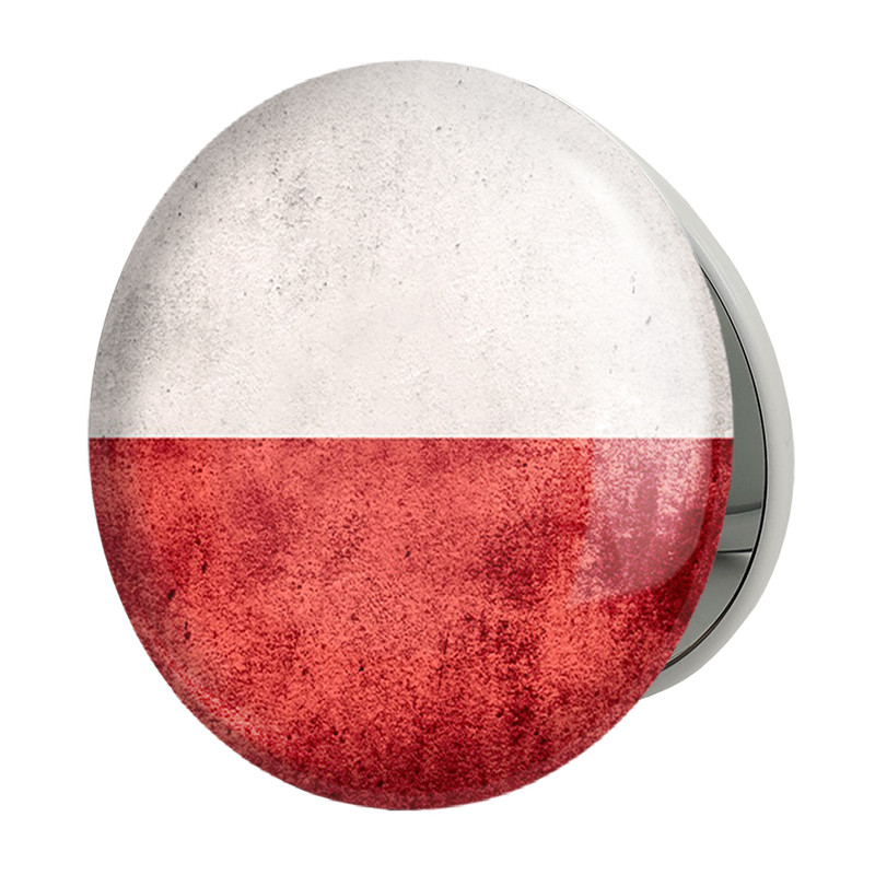 آینه جیبی خندالو طرح پرچم لهستان مدل تاشو کد 20492 