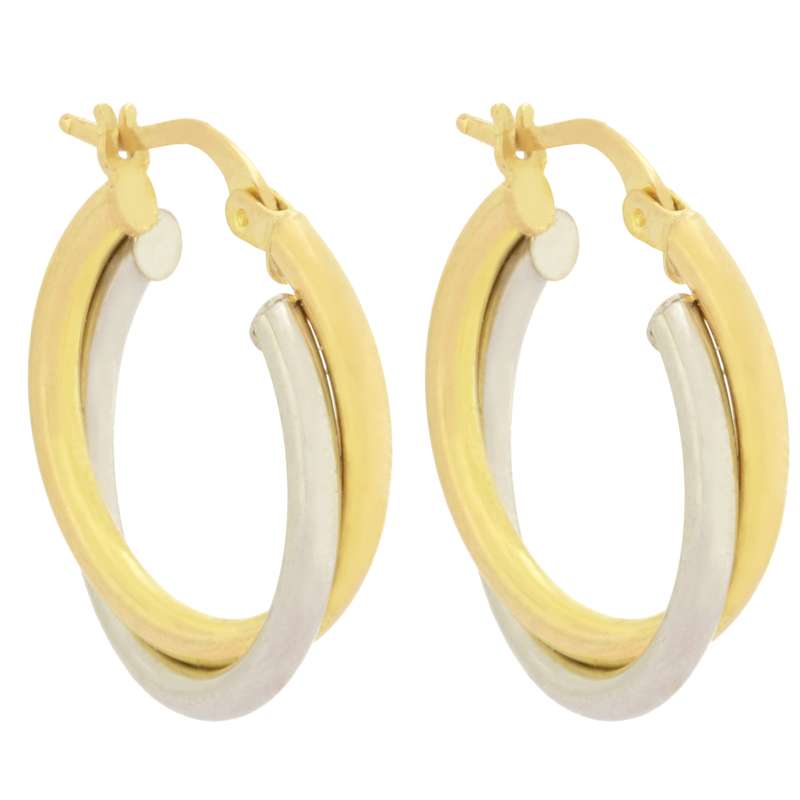 گوشواره طلا 18 عیار زنانه طلای مستجابی مدل سینوسی دایره کد 7