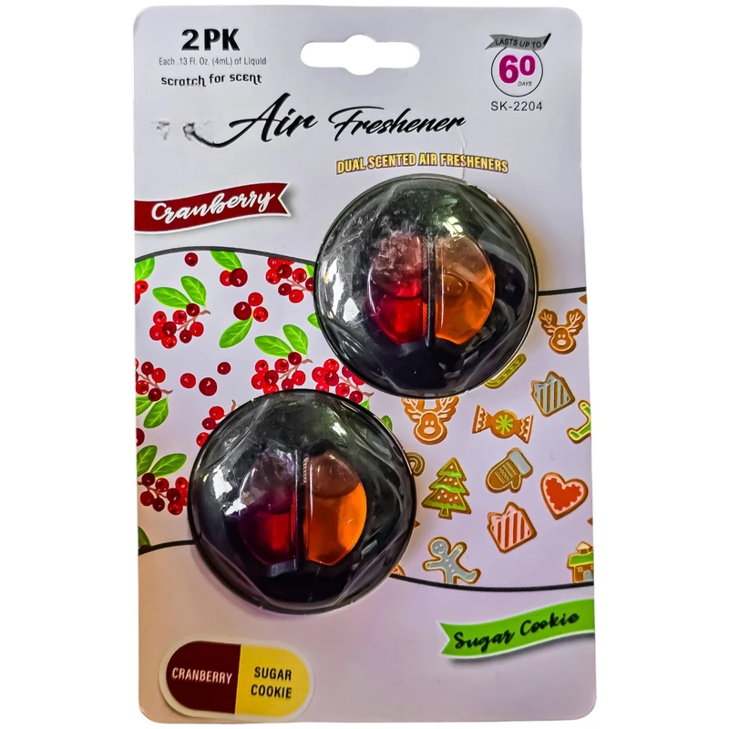 خوشبوکننده خودرو مدل CranBerry.SugarCookie با رایحه توت وحشی حجم ۴ میلی لیتر بسته ۲ عددی