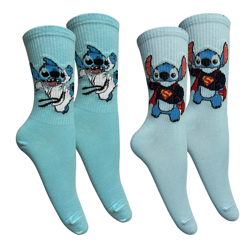 جوراب ساق بلند زنانه تن پوش هنگامه مدل کش استیج سوپرمن و کاراته‌کار بسته 2 عددی