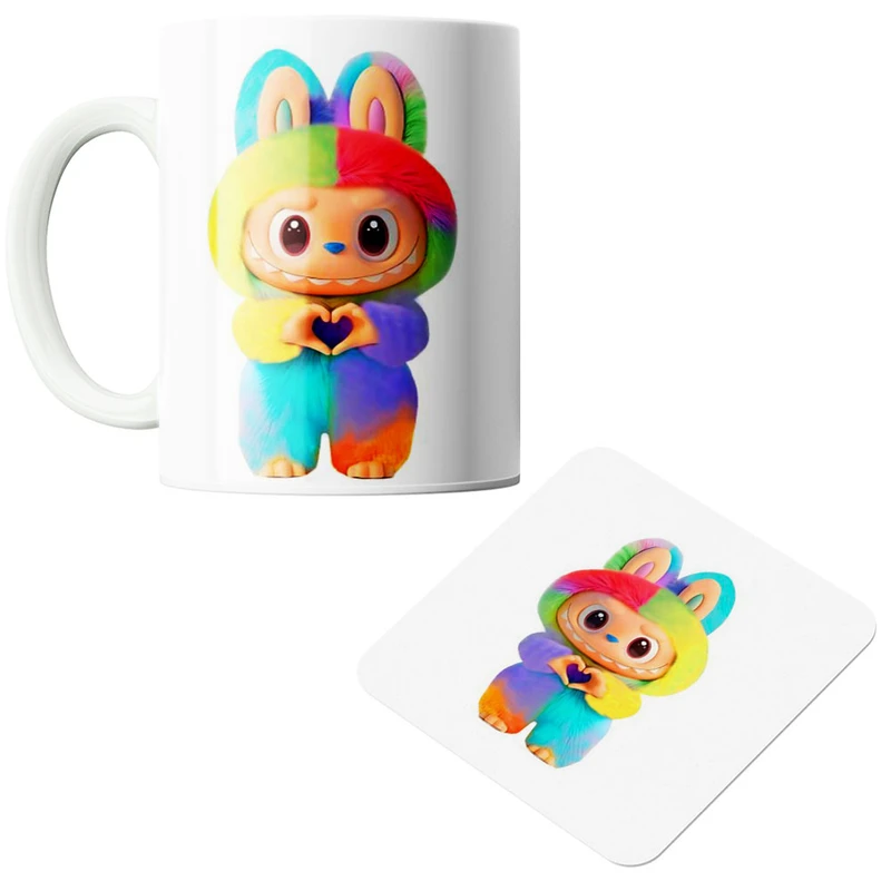 ماگ پاد آفرین مدل لبوبو کد 552 به همراه زیر لیوانی