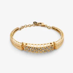 دستبند زنجیری طلا کم اجرت 18 عیار زنانه گالری طلا و جواهر هانی مدل کارتیه انلیمیتد