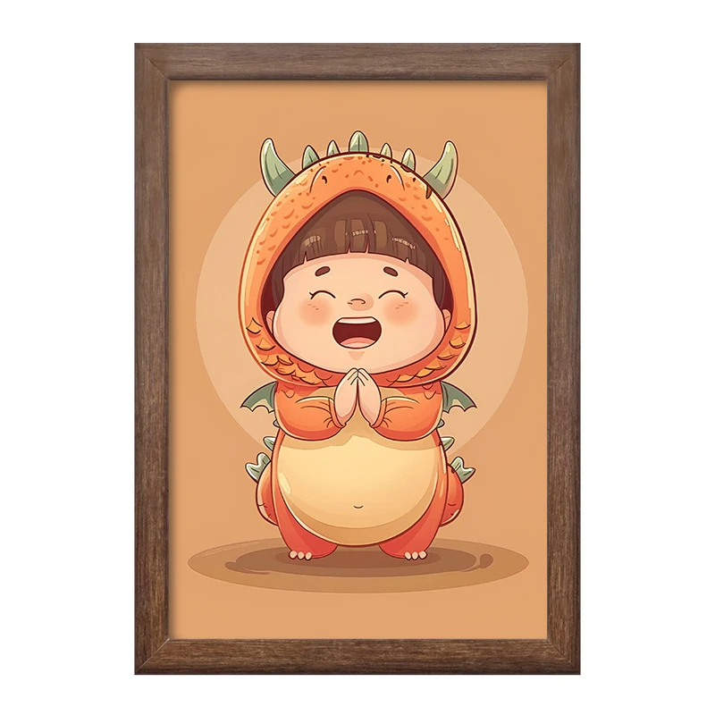 تابلو خندالو طرح دختر اژدهایی کیوت کد F7412