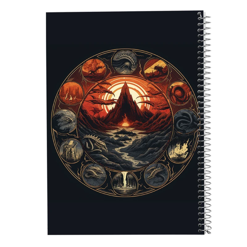 دفتر ژورنال نویسی 50 برگ مدوپد مدل نقطه ای طرح  ارباب حلقه ها The Lord of the Rings کد DF2999