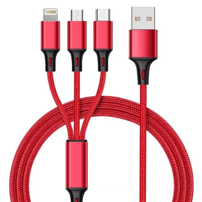 کابل تبدیل USB به MicroUSB/USB-C/لایتنینگ مدل 3:1 Flexi طول 1 متر