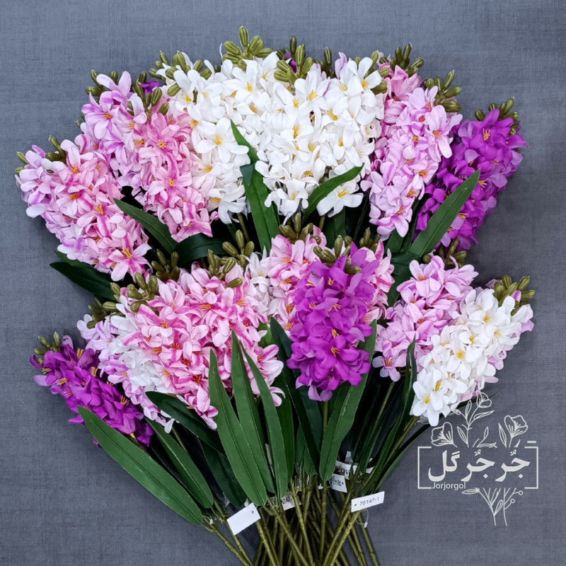 گل مصنوعی جُرجُرگل مدل شاخه گل سنبل لمسی 