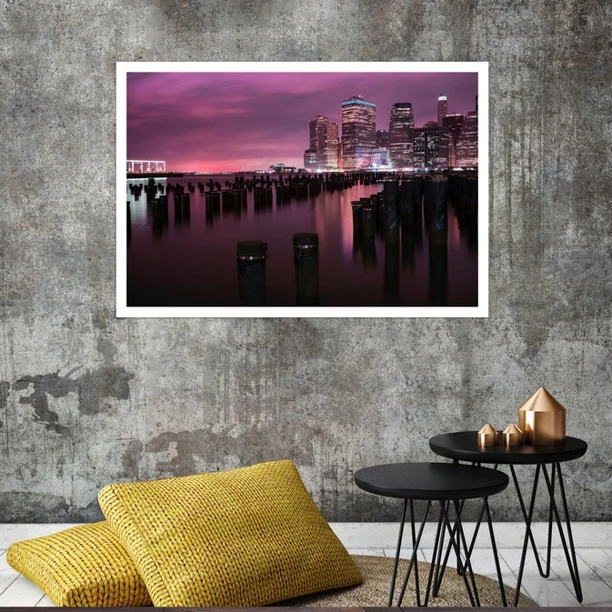 تابلو بکلیت طرح منظره شهر مدل قاب شاسی W-s8148