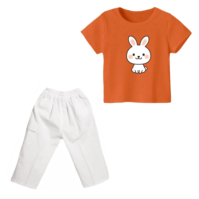 ست تی شرت و شلوارک دخترانه مدل خرگوش کد ۱۳