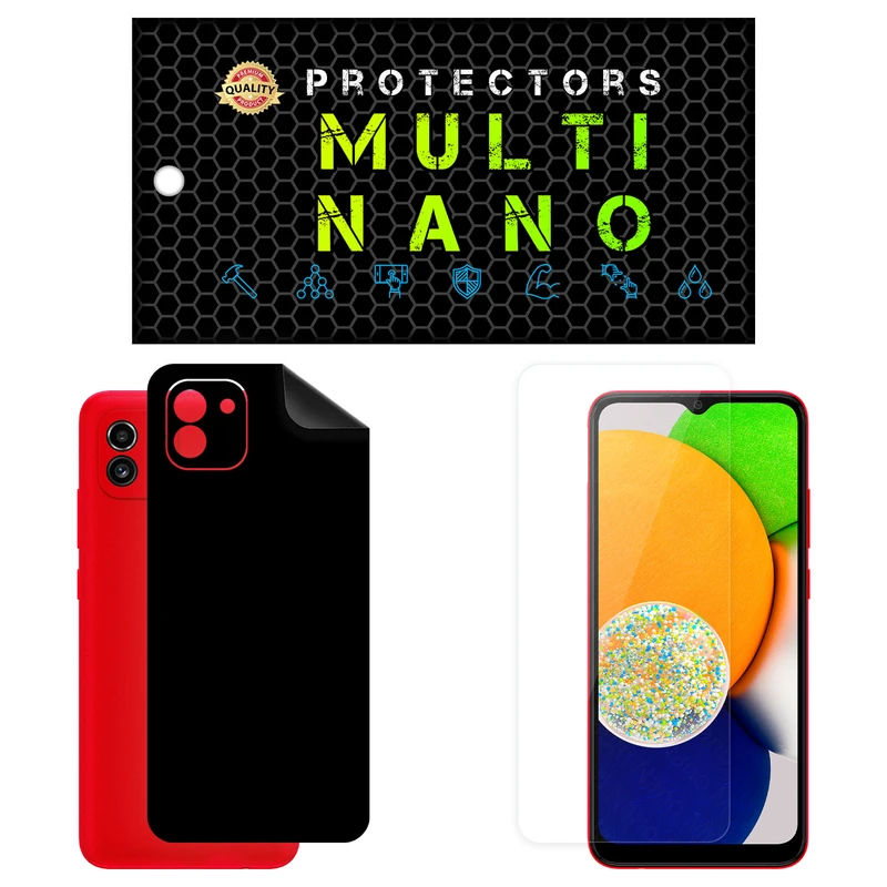محافظ صفحه نمایش مولتی نانو مدل X-SFM مناسب برای گوشی موبایل سامسونگ Galaxy A03 به همراه برچسب پوششی