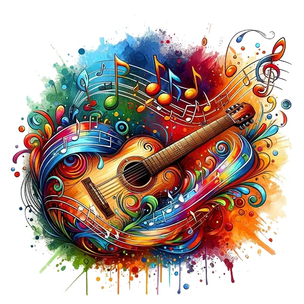   استیکر پارچه و لباس پاد آفرین طرح گیتار کد 4355