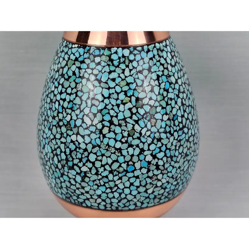 گلدان فیروزه کوبی مسی کد 30