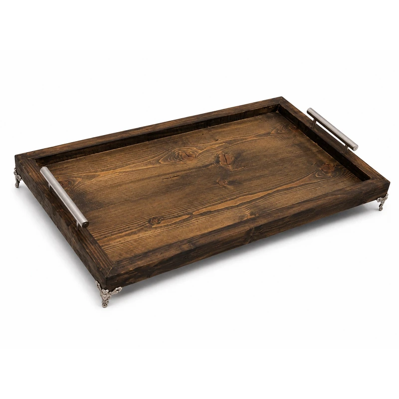 سینی دسته دار مدل چوبی کد 127 سایز 27×45 سانتی متر