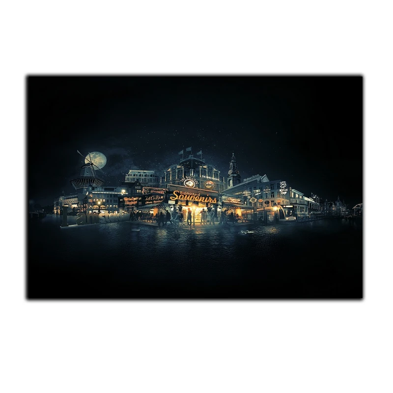 تابلو شاسی بکلیت طرح منظره شهری آمستردام مدل SH-S2858