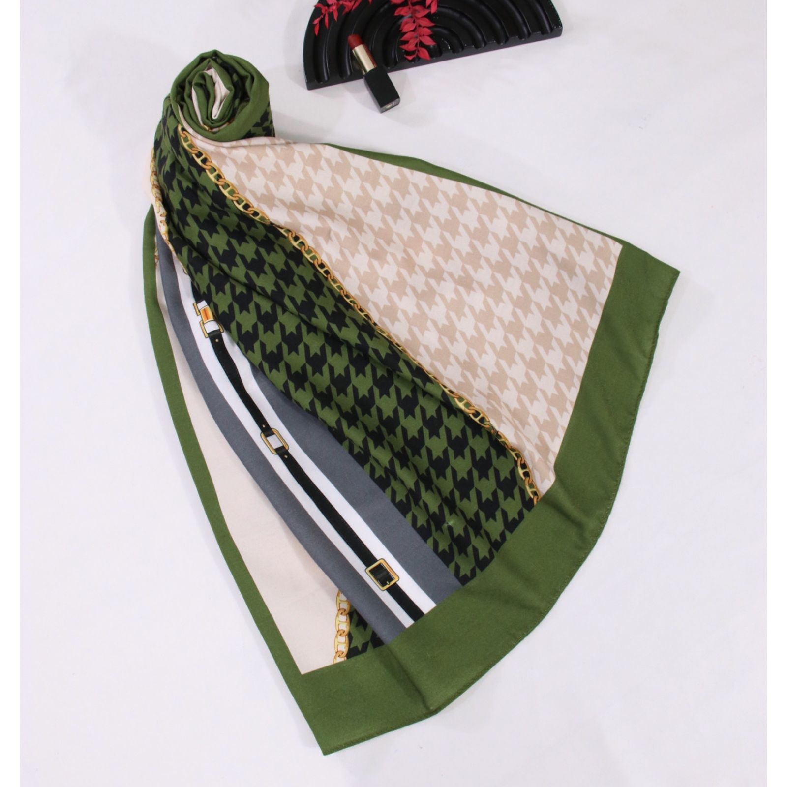 شال زنانه مدل موهر طرح پیچازی کد 2762 - - 43