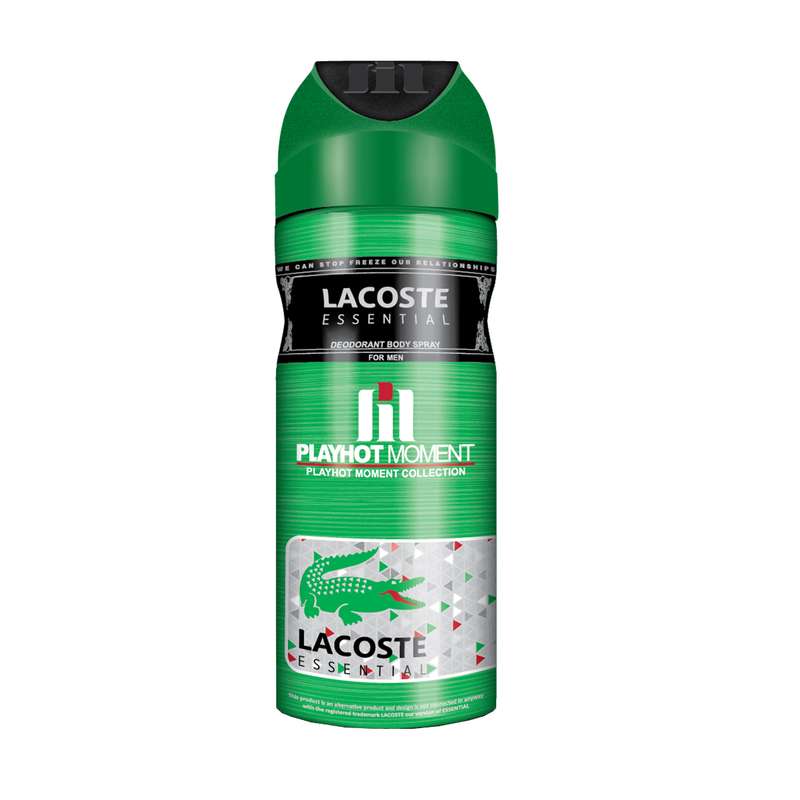 اسپری خوشبو کننده بدن مردانه پلی هات مومنت مدل LACOSTE TOUCH essential حجم 200 میلی لیتر