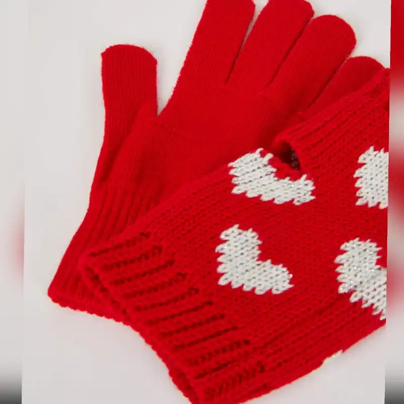 دستکش بافتنی زنانه دفکتو مدل شاینی آنتی باکتریال بسته 2 عددی