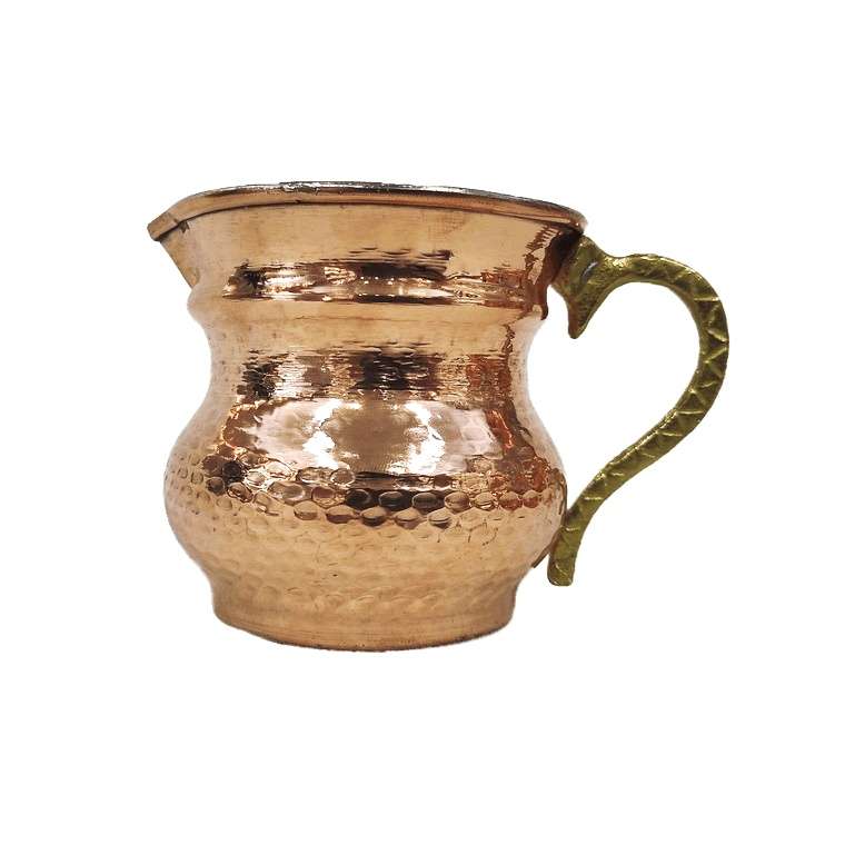 پارچ مسی مدل خمره ای طرح دسته برنجی کد AZ_P01